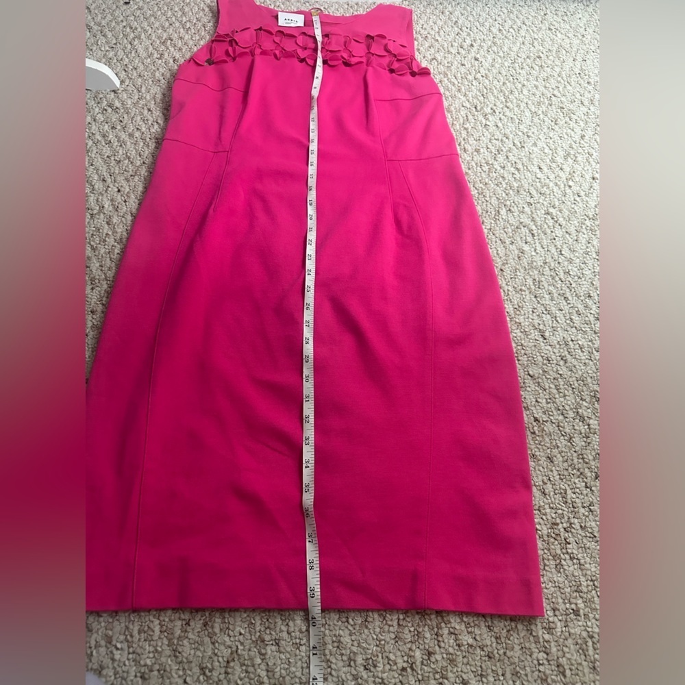 Akris Punto Hot Pink Midi Dress with White Accent Dots - Picture 10 of 10